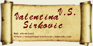 Valentina Sirković vizit kartica